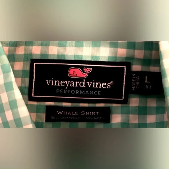 Vineyard Vines Green and White 100% Cotton Whale Shirt Boy’s Size 16 - Picture 7 of 8